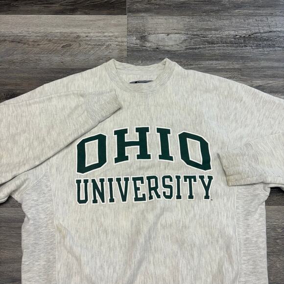 Vintage Y2K Champion Ohio University Heather Gray Men S Reverse Weave Sweatshirt - Picture 1 of 9